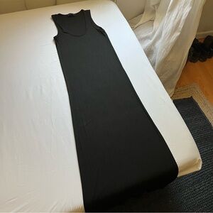 HATCH black rib knit scoop neck sleeveless maxi dress
